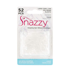 Snazzy Ouchless Mini Crystal Clear Polyband Rubber No Metal Elastics Band, 52 Count