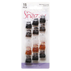 Snazzy Hair Half Claw Clips, Acrylic Hair Barrettes, 15pcs