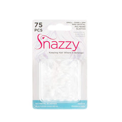 Snazzy Crystal Clear Ouchless Mini Polyband Rubber, No Metal Elastics Bands, 75 count