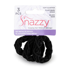 Snazzy Gentle Hold Soft and Stretchy Seamless Elastic Nylon Fabric Hair Bands, 1 Pack 3 per card