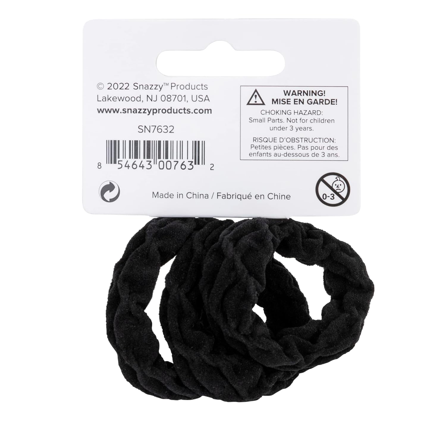 Snazzy Gentle Hold Soft and Stretchy Seamless Elastic Nylon Fabric Hair Bands, 1 Pack 3 per card